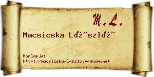 Macsicska László névjegykártya